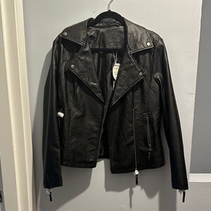 Black Leather Max Studio Jacket